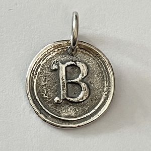 NWOT Waxing Poetic ‘B’ Sterling silver charm